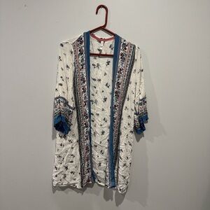 Xhilaration Floral Kimono with Pink and Blue